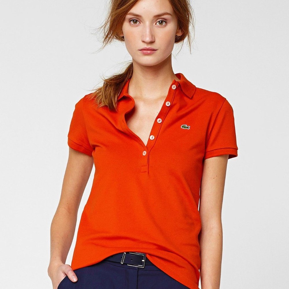 Lacoste Short Sleeve 5 Button Stretch Pique Polo